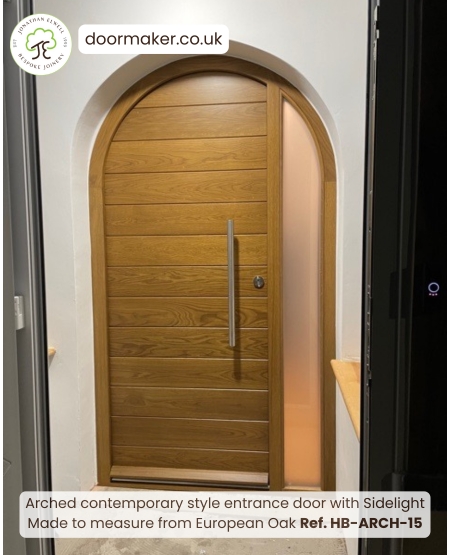 contempoary arch door made from oak