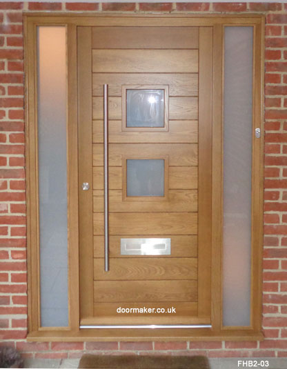 contemporary oak front door 2 pane