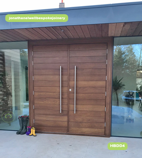 contemporary double doors and frame  iroko