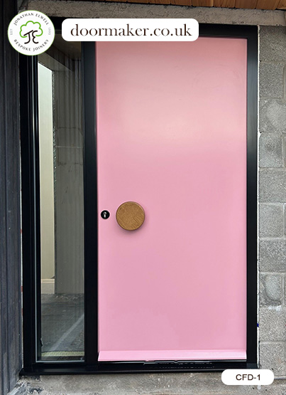 contemporary flush front door light pink bespoke