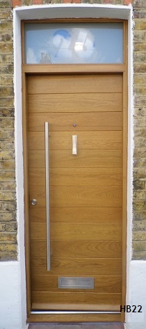 european oak contemporary door with toplight