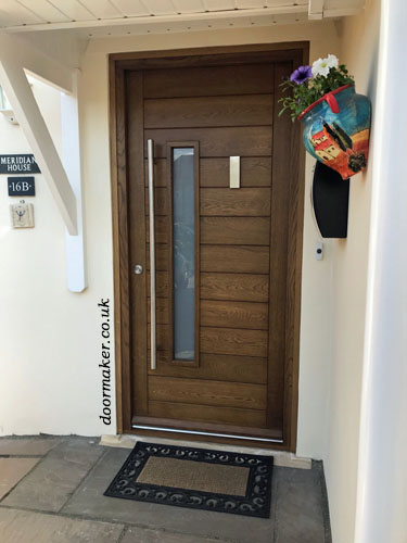 contemporary front doors framed horizontal boards